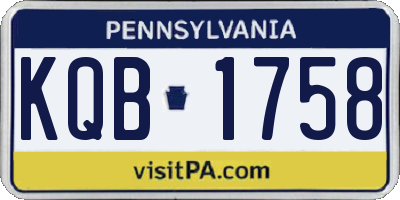 PA license plate KQB1758