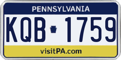 PA license plate KQB1759