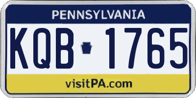 PA license plate KQB1765