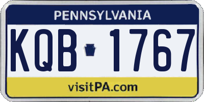 PA license plate KQB1767