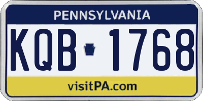 PA license plate KQB1768