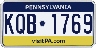 PA license plate KQB1769