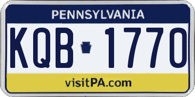 PA license plate KQB1770