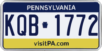 PA license plate KQB1772