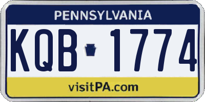 PA license plate KQB1774