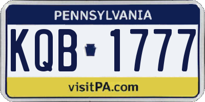 PA license plate KQB1777