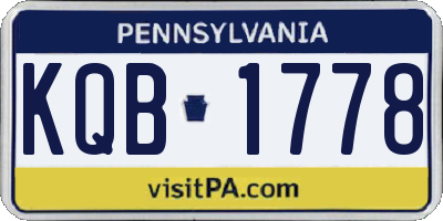 PA license plate KQB1778