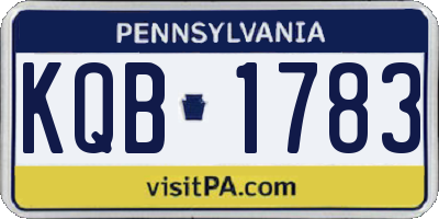 PA license plate KQB1783