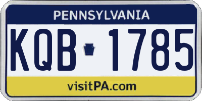PA license plate KQB1785