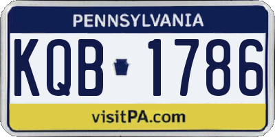 PA license plate KQB1786