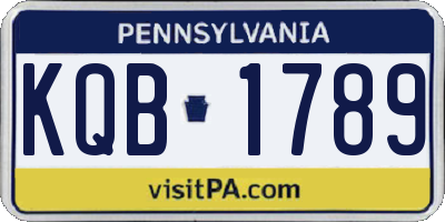 PA license plate KQB1789