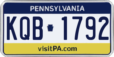 PA license plate KQB1792