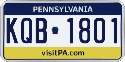 PA license plate KQB1801