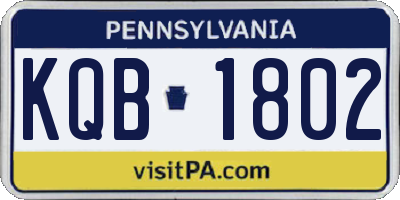 PA license plate KQB1802