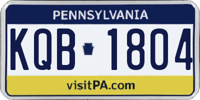 PA license plate KQB1804