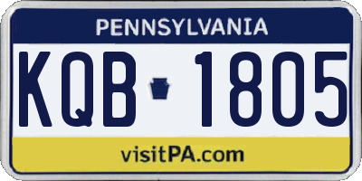 PA license plate KQB1805