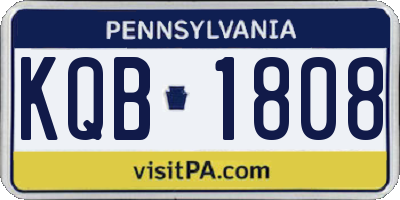 PA license plate KQB1808