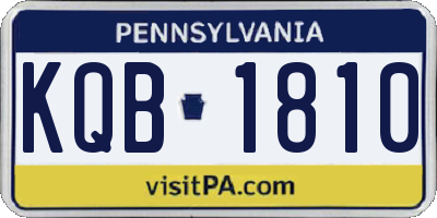 PA license plate KQB1810