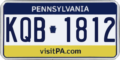 PA license plate KQB1812