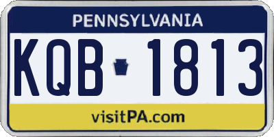 PA license plate KQB1813