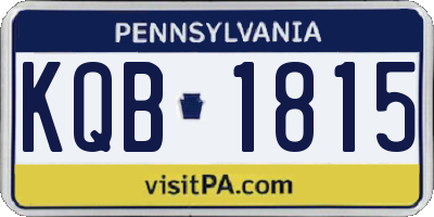 PA license plate KQB1815