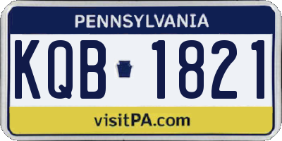 PA license plate KQB1821
