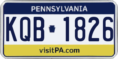 PA license plate KQB1826