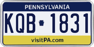 PA license plate KQB1831