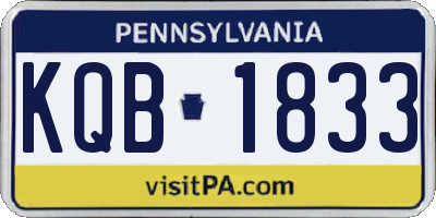 PA license plate KQB1833