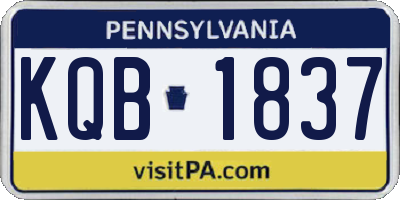 PA license plate KQB1837