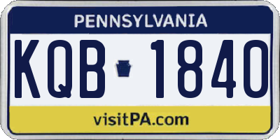 PA license plate KQB1840
