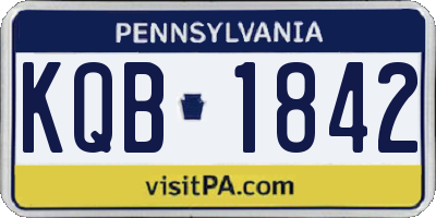 PA license plate KQB1842