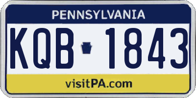 PA license plate KQB1843