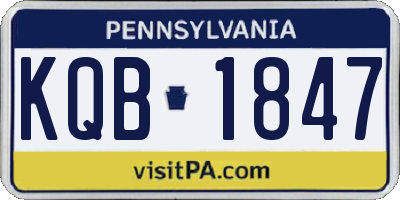 PA license plate KQB1847