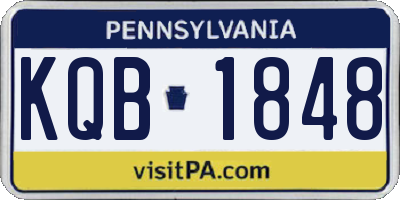 PA license plate KQB1848
