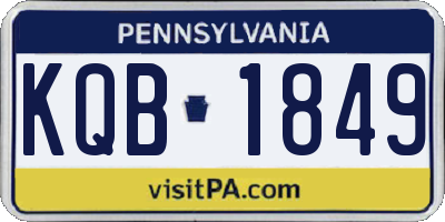 PA license plate KQB1849