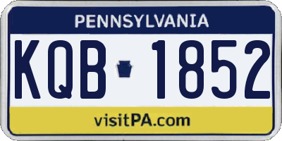 PA license plate KQB1852