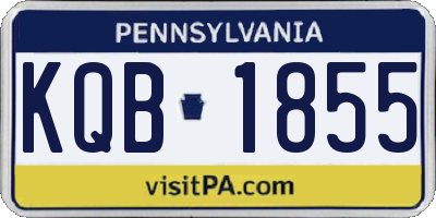 PA license plate KQB1855