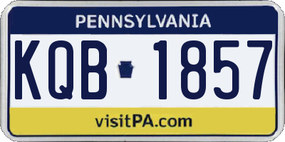 PA license plate KQB1857