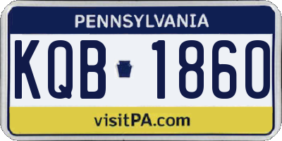 PA license plate KQB1860