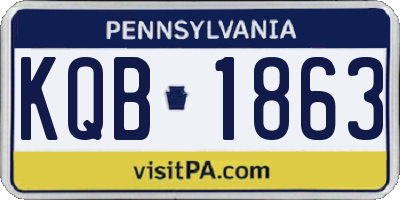 PA license plate KQB1863