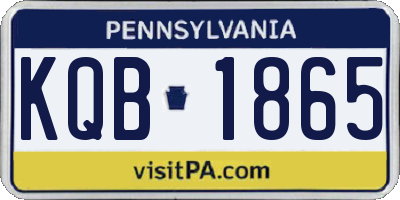 PA license plate KQB1865