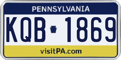 PA license plate KQB1869