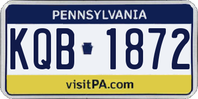 PA license plate KQB1872