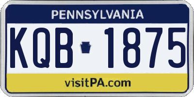 PA license plate KQB1875