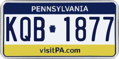 PA license plate KQB1877