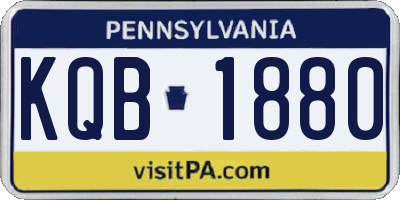 PA license plate KQB1880