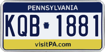 PA license plate KQB1881