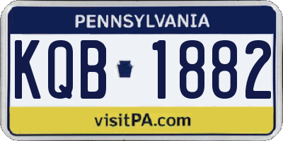 PA license plate KQB1882