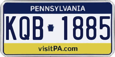 PA license plate KQB1885